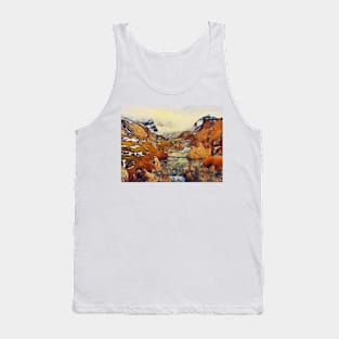 Snow topped mountain scenery Tank Top